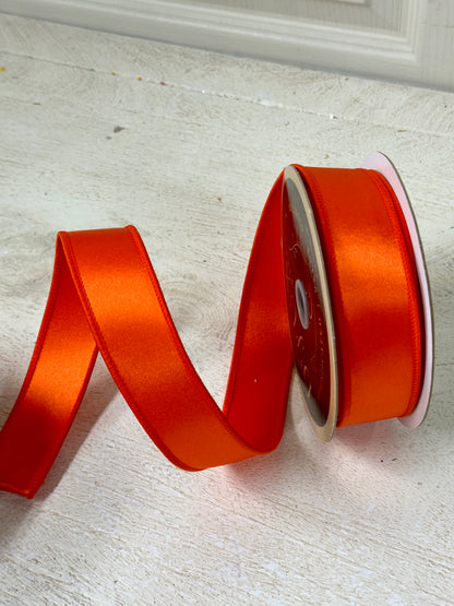 1.5 Inch By 10 Yard Orange Satin Fused Ribbon