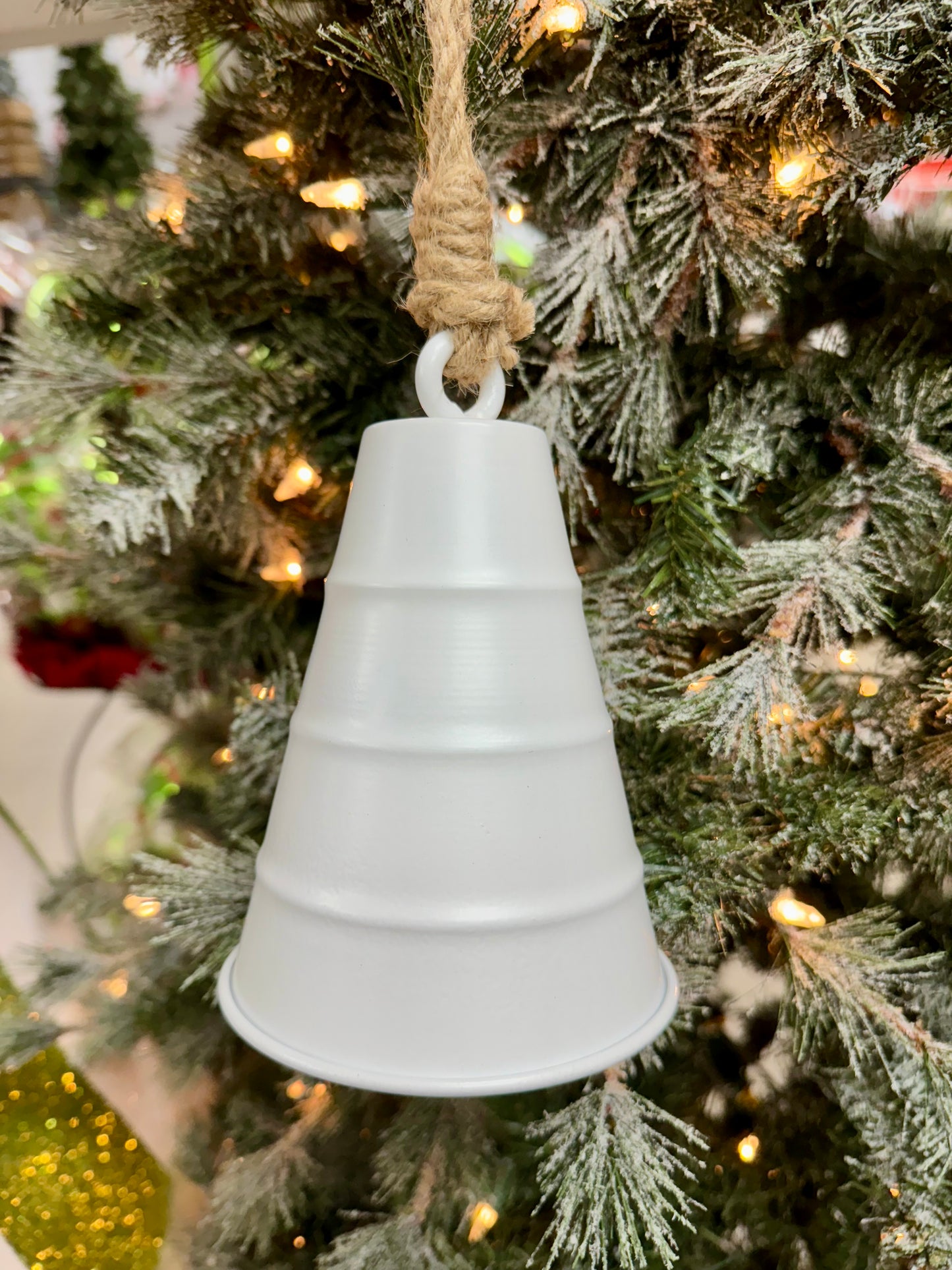 White Metal Bell Ornament