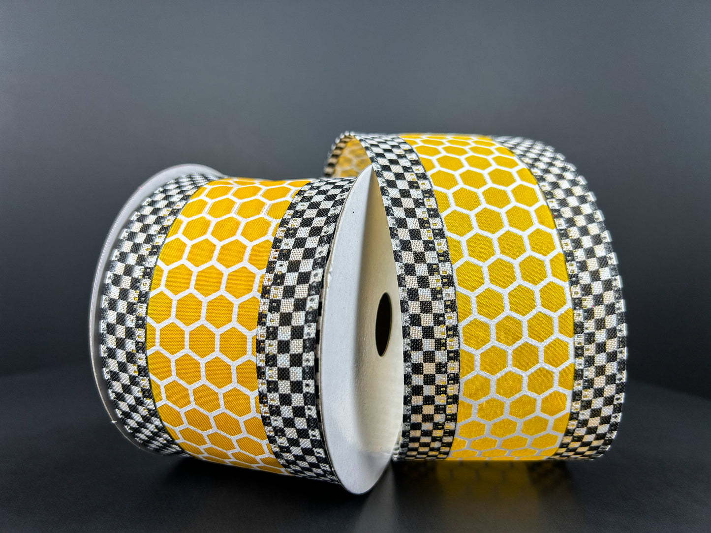 2.5 Inch By 10 Yard Honeycomb With Check Edged Ribbon