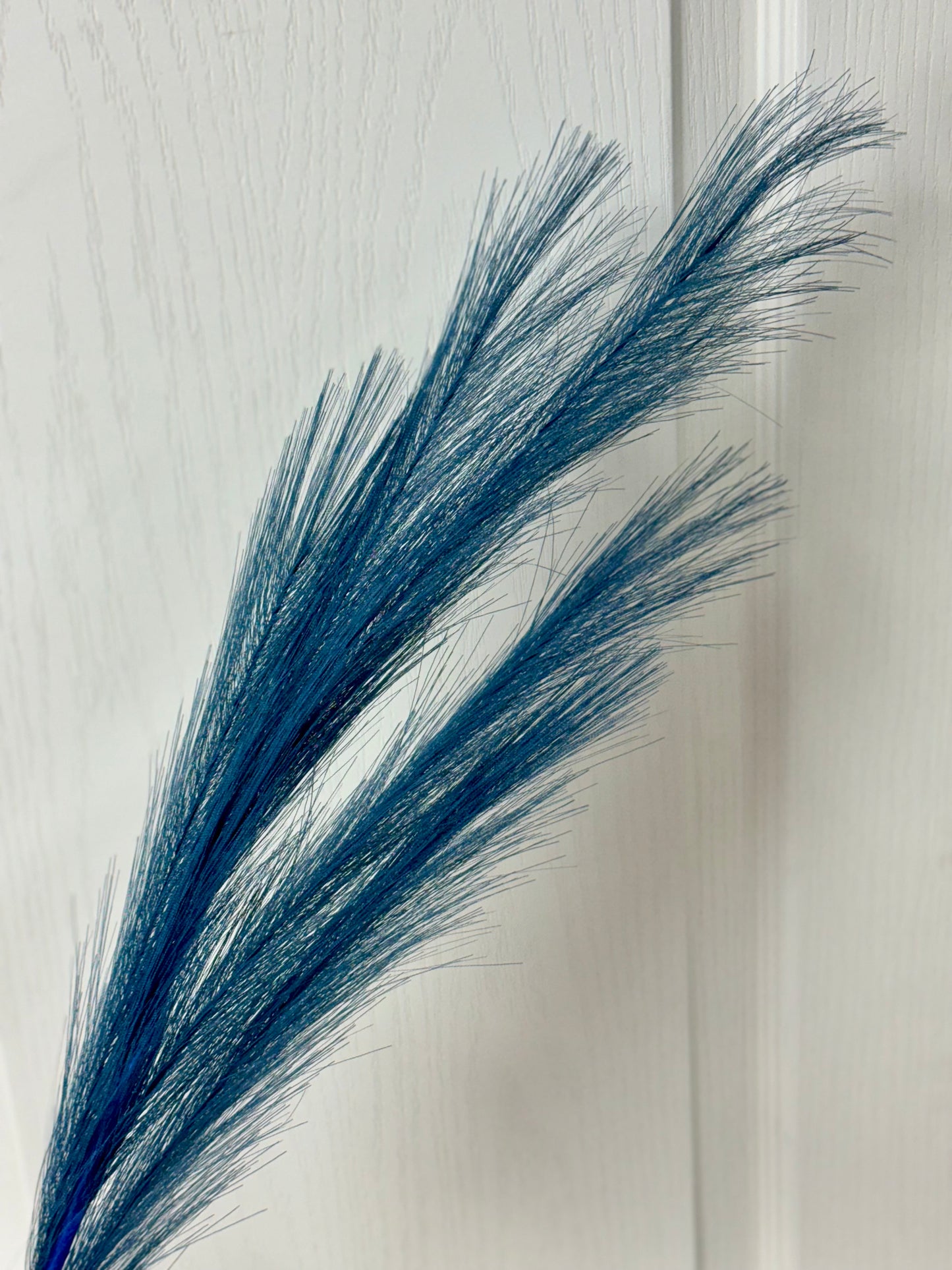 32.75 Inch Navy Blue Fabric Grass Plume Spray