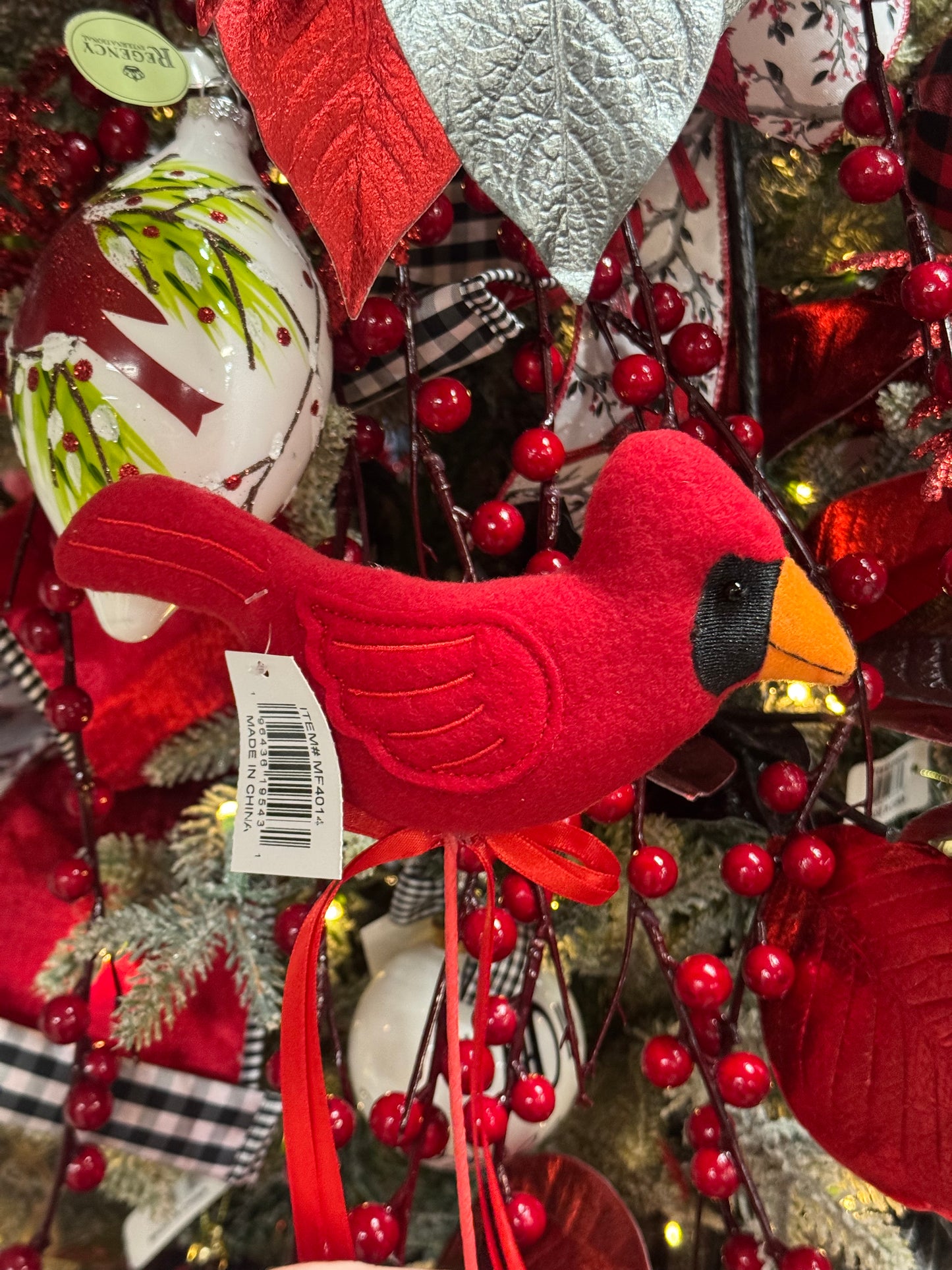 15 Inch Red Stuffed Cardinal Pick