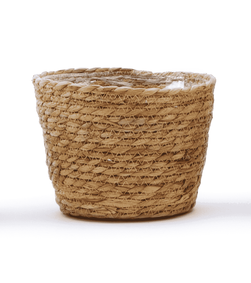 8 Inch Diameter By 6 Inch Height Woven Grass Planter