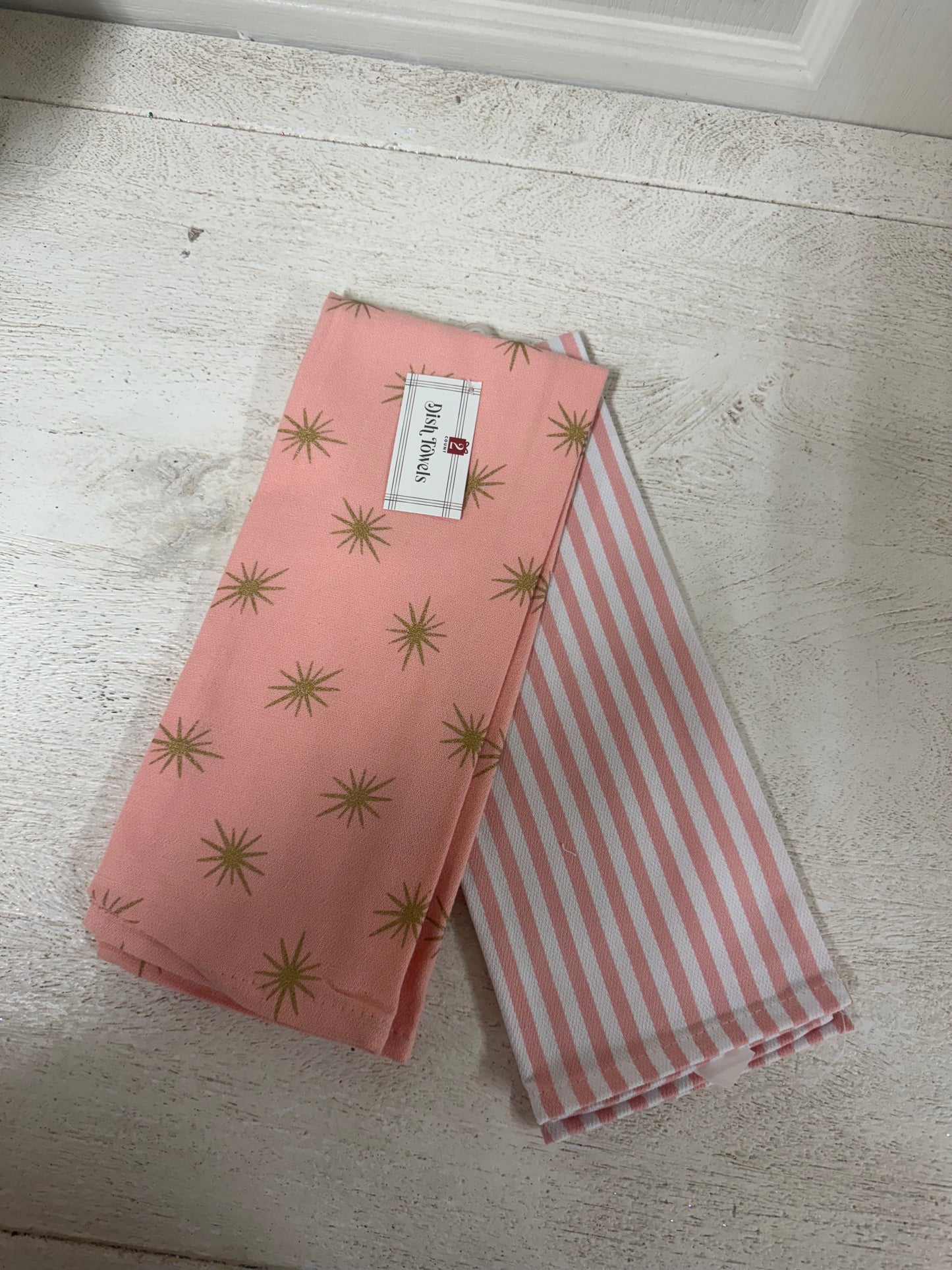 Pink Pack Of Two Dish Towels