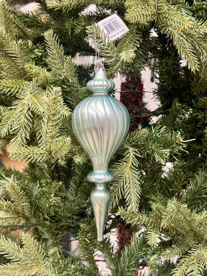 9.5-10 Inch Matte Icey Blue Glass Finials Three Styles