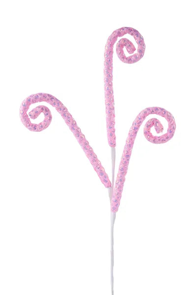 28 Inch Pink Iridescent Sequin Curly Spray
