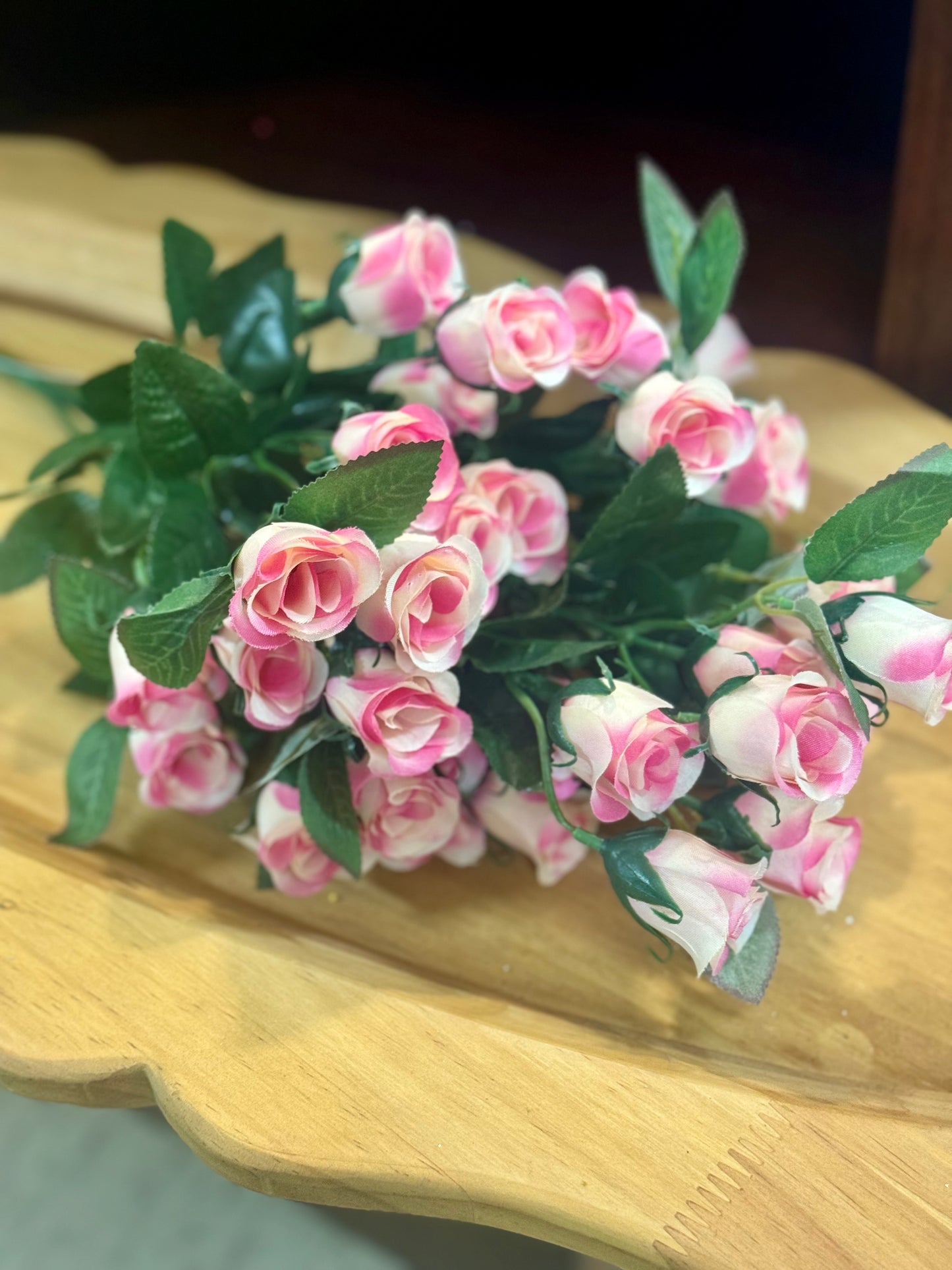 19 Inch Pink Rose Bud Bush