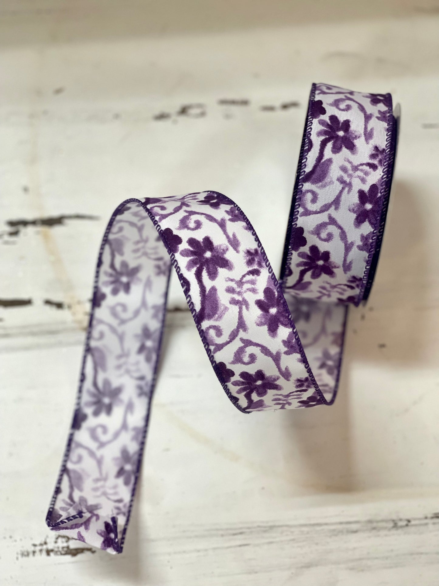1.5 Inch By 10 Yard Purple Watercolor Ribbon