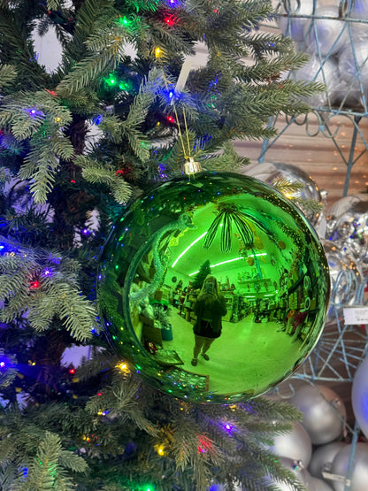 10 Inch Shiny Green Smooth Ornament Ball