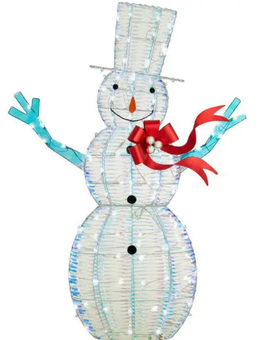 Home Accents Holiday 6ft Iridescent Twist LED Snowman