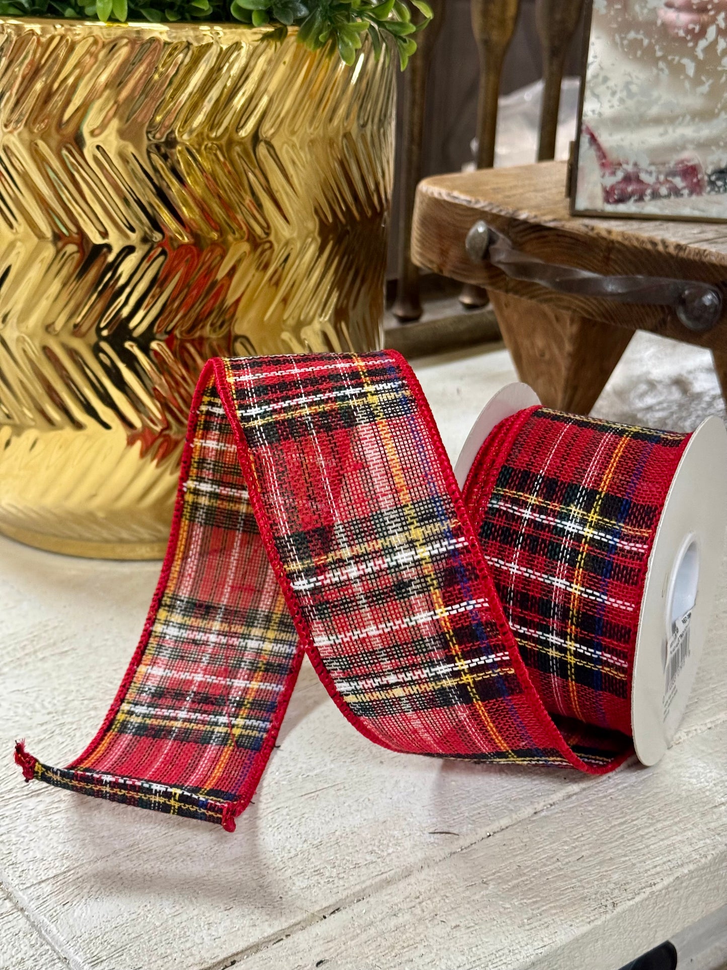 2.5 Inch By 10 Yard Traditional Holiday Plaid Ribbon