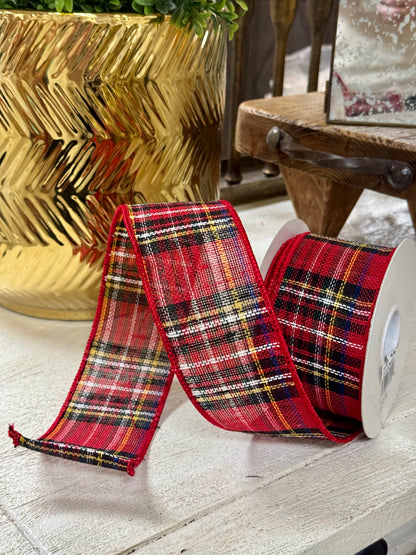 2.5 Inch By 10 Yard Traditional Holiday Plaid Ribbon