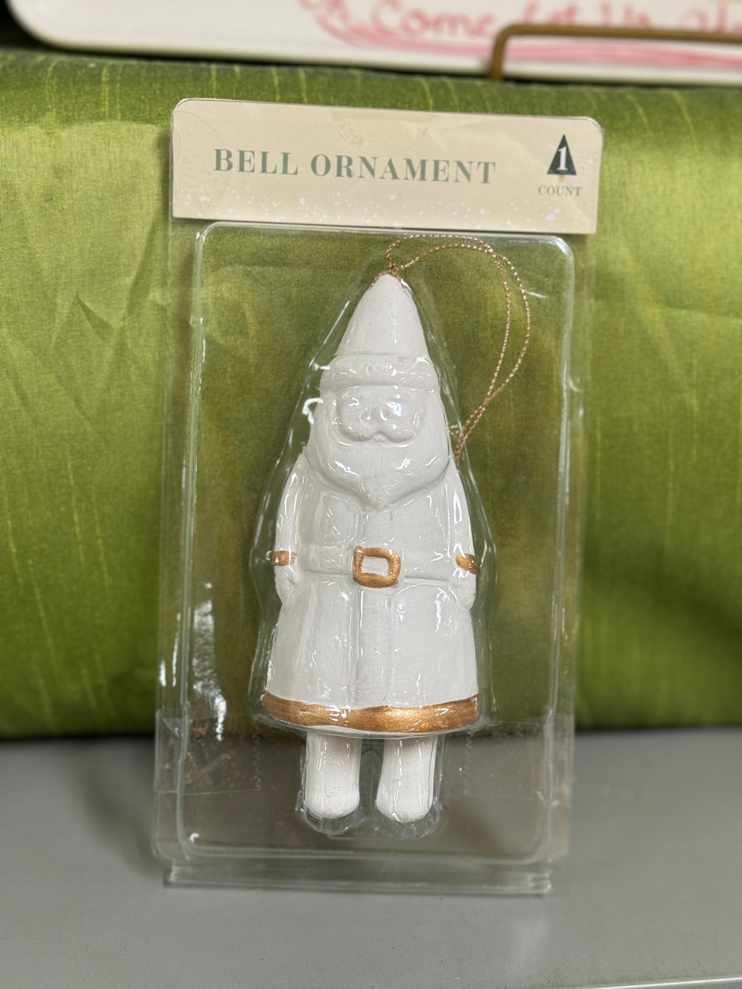 Santa Gnome Bell Ornament