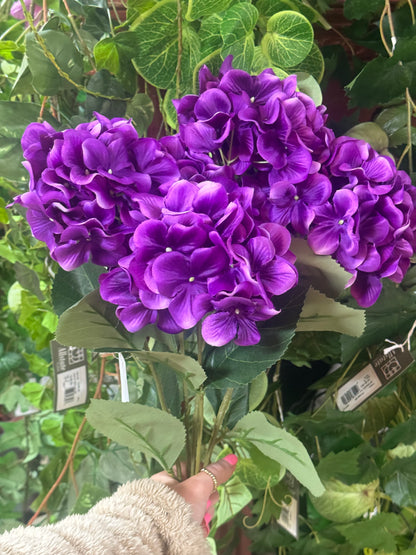 20.5 Inch Purple Hydrangea Bush