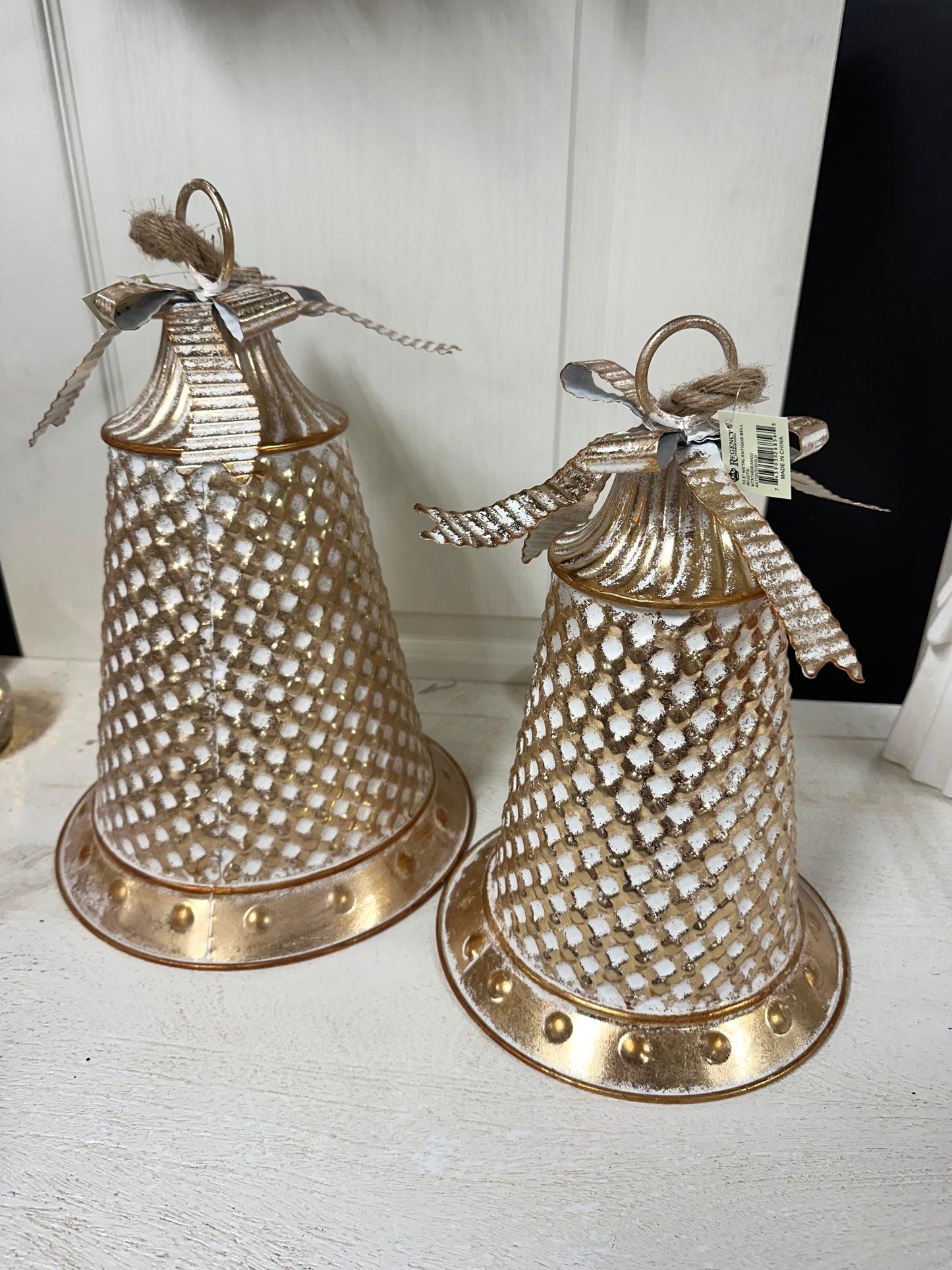 Gold Metal Antique Bell Set Of Two Bells