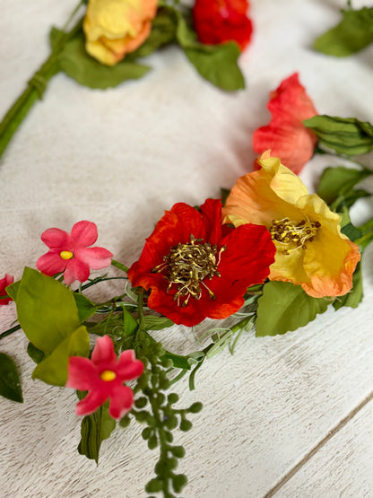 5 Foot Poppy Floral Garland