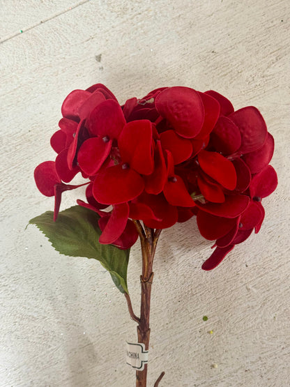 29 Inch Red Velvet Hydrangea Stem