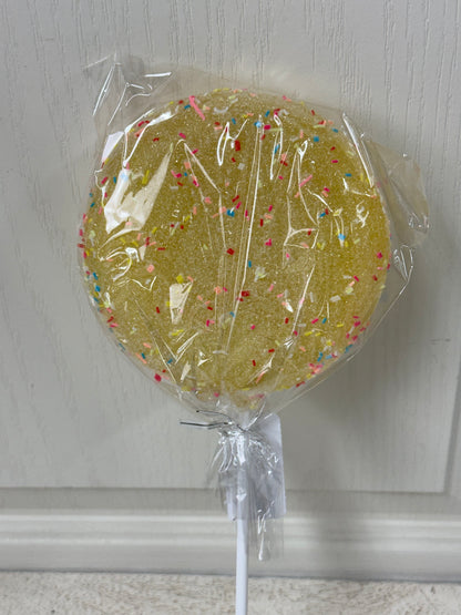 5 Inch Yellow Glitter Sprinkle Lollipop Stick