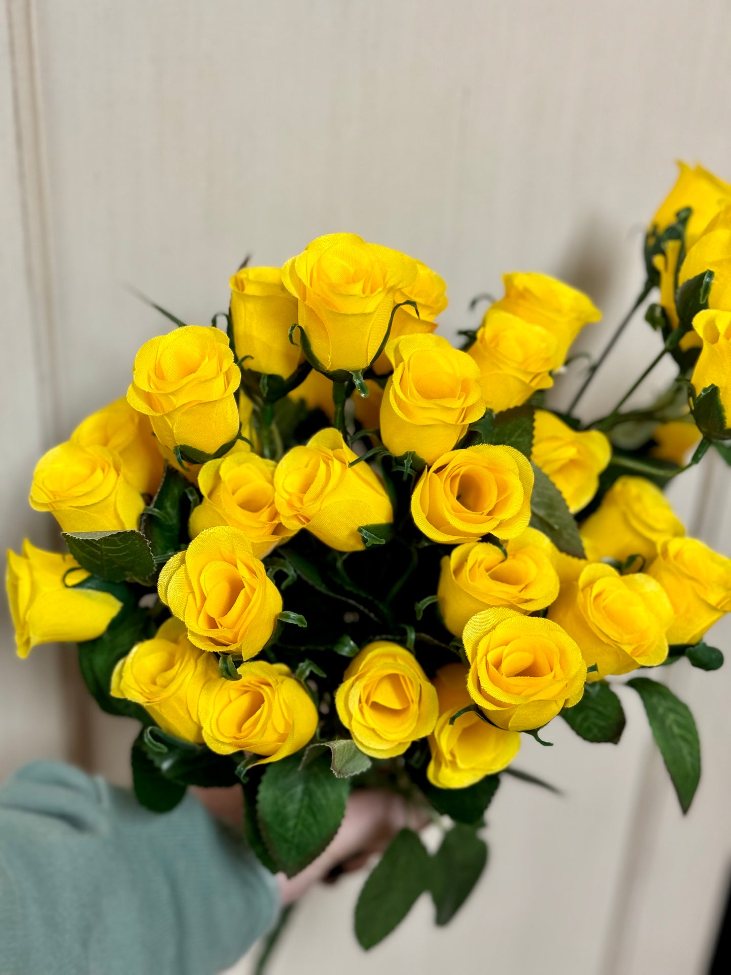 19 Inch Yellow Rose Bud Bush