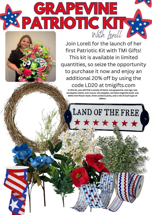 Grapevine Patriotic Kit With Lorell
