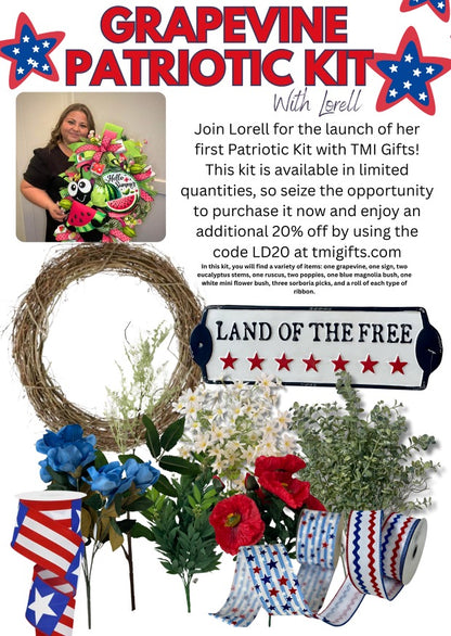 Grapevine Patriotic Kit With Lorell