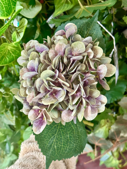 18 Inch Green And Lavender Hydrangea Stem