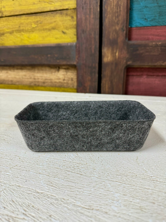 Charcoal Gray Small Felt Bin