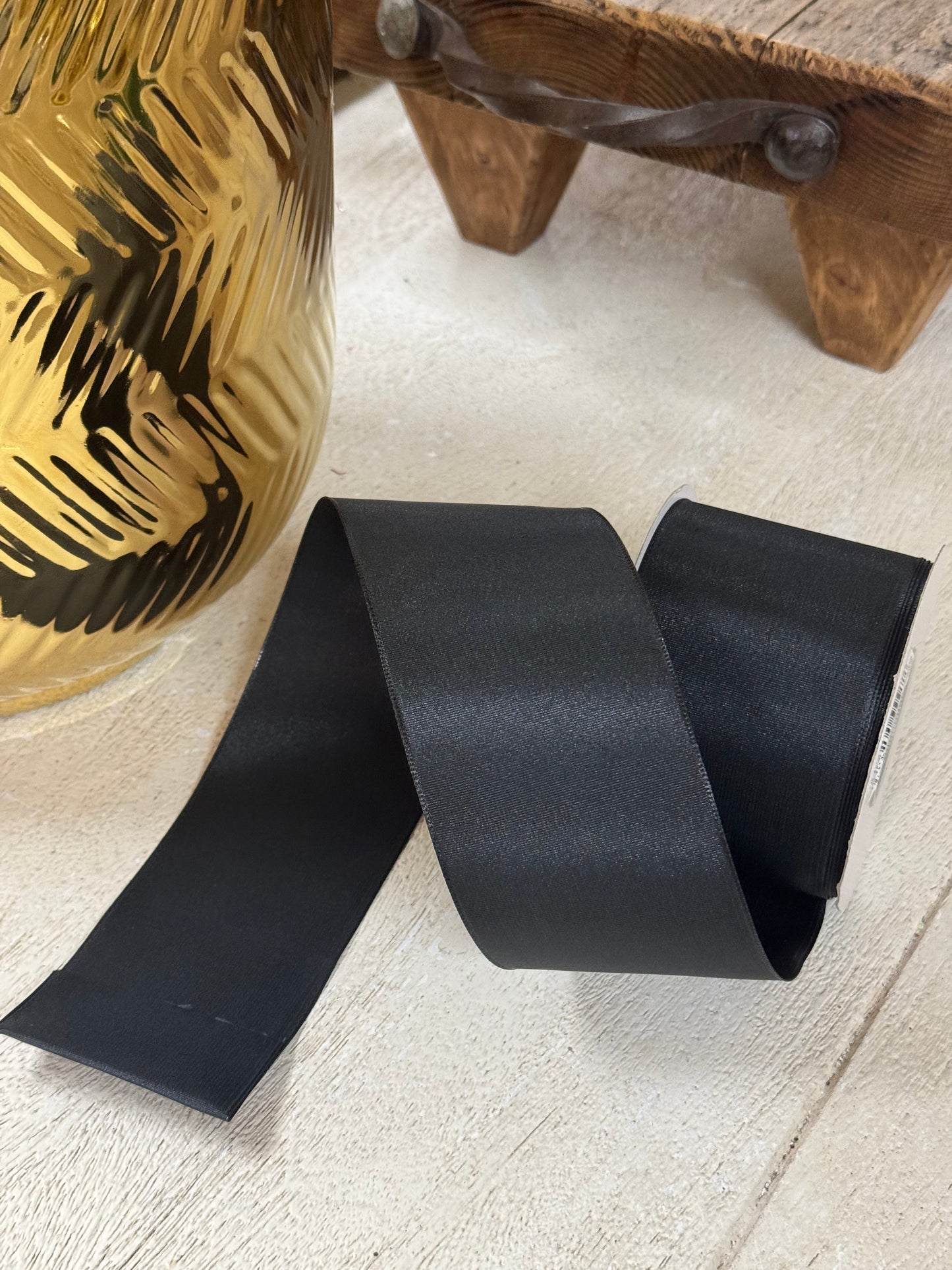 2.5 Inch By 25 Yard Black Taffeta Ribbon