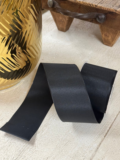 2.5 Inch By 25 Yard Black Taffeta Ribbon