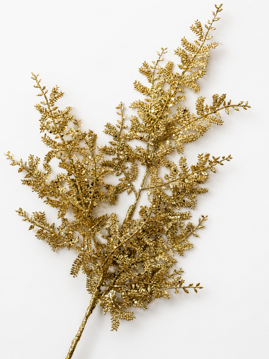 29 Inch Gold Glittered Fern Spray