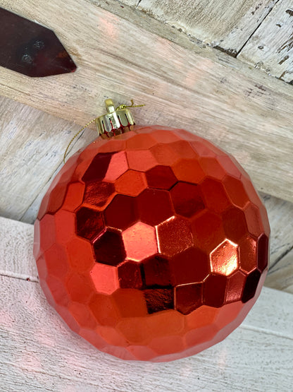 6 Inch Shiny Bittersweet Honeycomb Ornament Ball