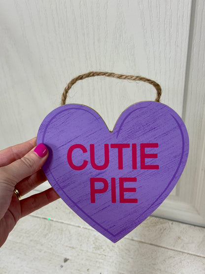 6 Inch Conversation Hearts Wreath Signs Five Assorted Colors