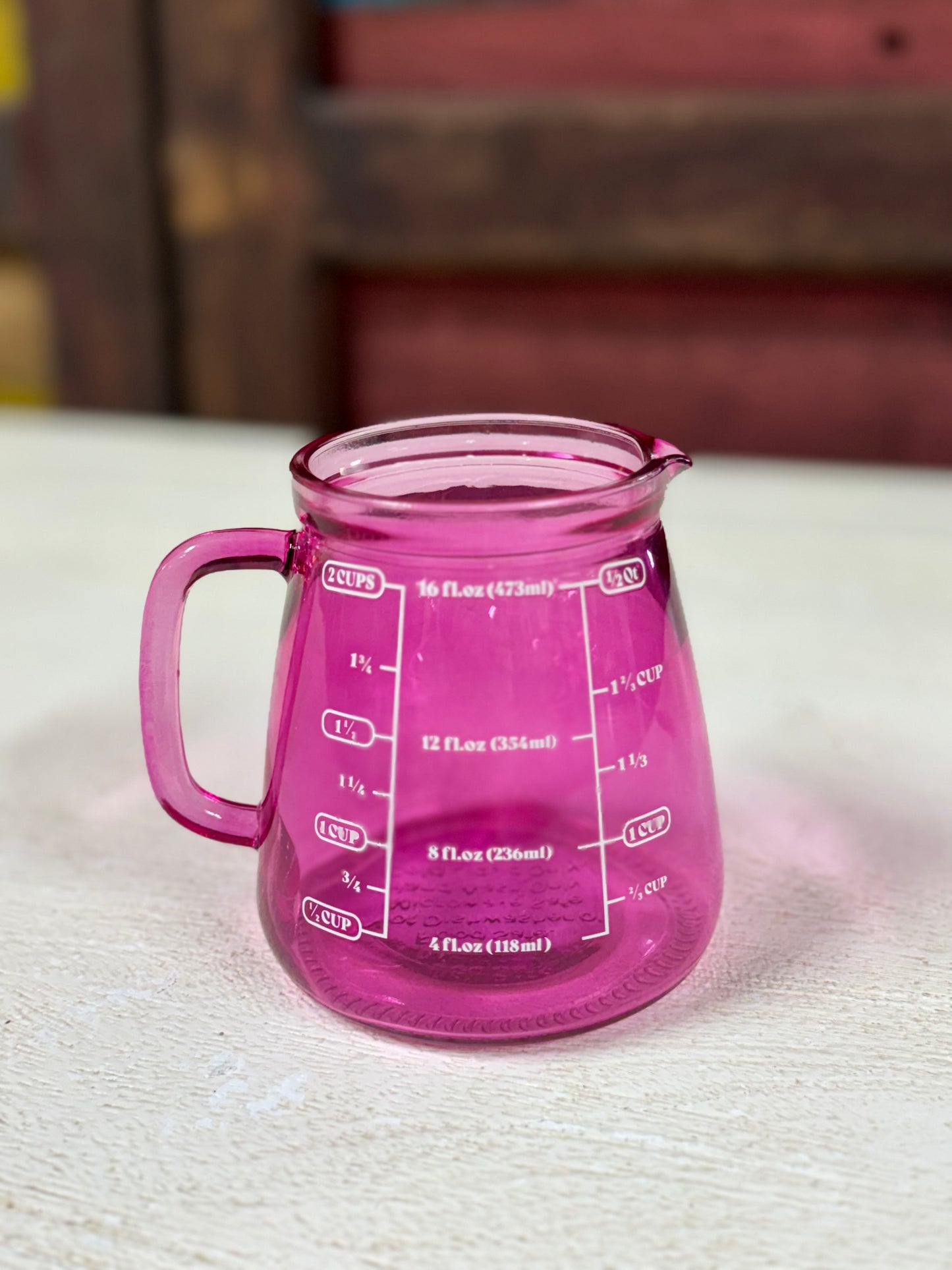 Pink Glass Milk Pourer