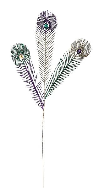 29 Inch Mardi Gras Peacock Diamond Spray
