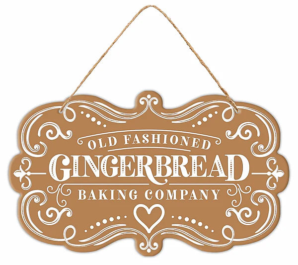 11.5 Inch Tan Gingerbread Baking Company Metal Sign