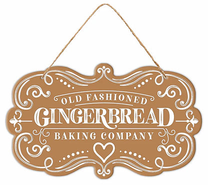 11.5 Inch Tan Gingerbread Baking Company Metal Sign