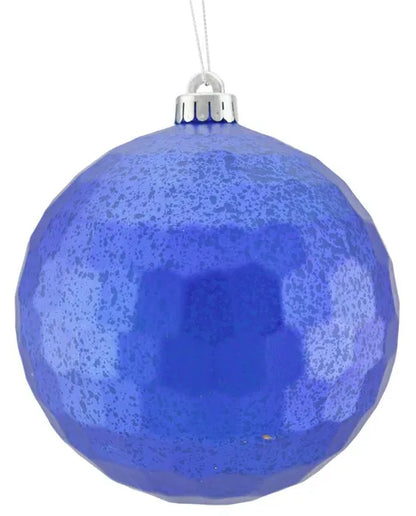 Matte Royal Blue Antique Look Honeycomb Ball Ornament