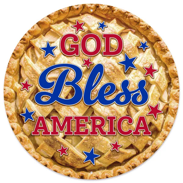 12 Inch God Bless America Apple Pie Sign