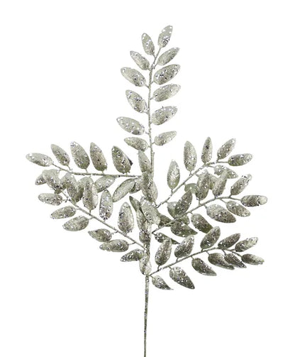 21 Inch Dark Sage Green Glitter Honey Locust Spray