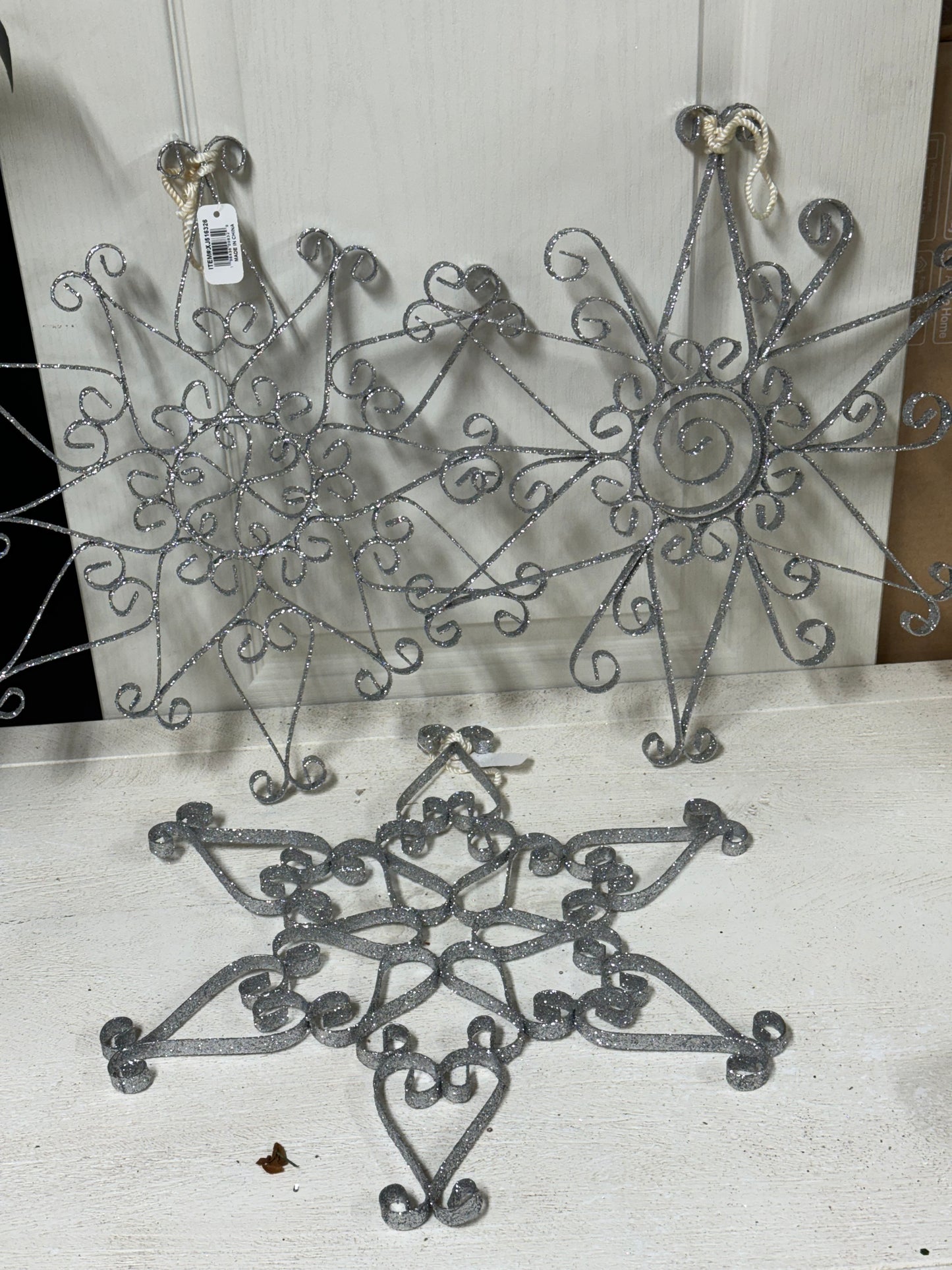 18 Inch Silver Metal Snowflake Three Styles