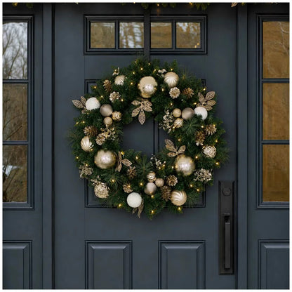 Costco Pre-Lit Decorated Metallic Holiday Wreath