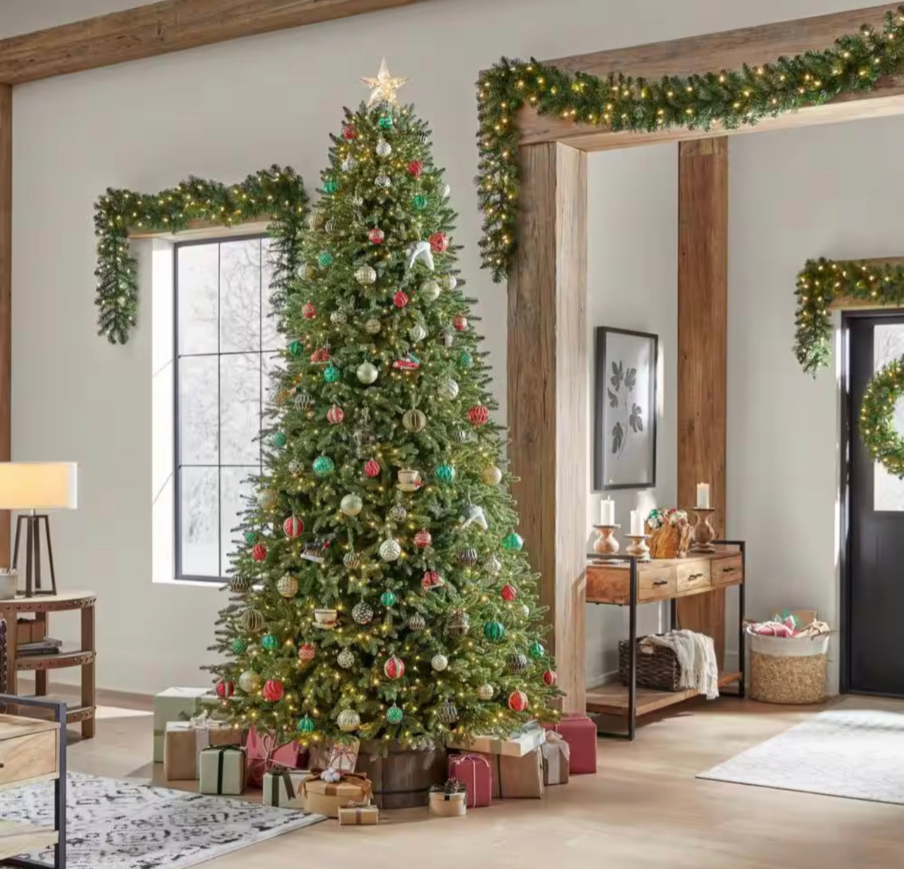 Home Accents Holiday 9 ft. Pre-Lit LED Jackson Noble Fir Artificial Christmas Tree Open Box