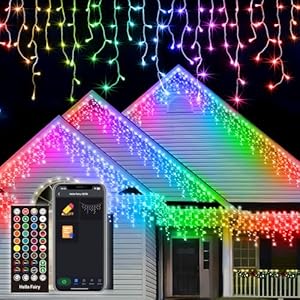 33 Foot Smart Icicle Lights for Outside 304 LED Color Changing Icicle Christmas Lights Outdoor Open Box