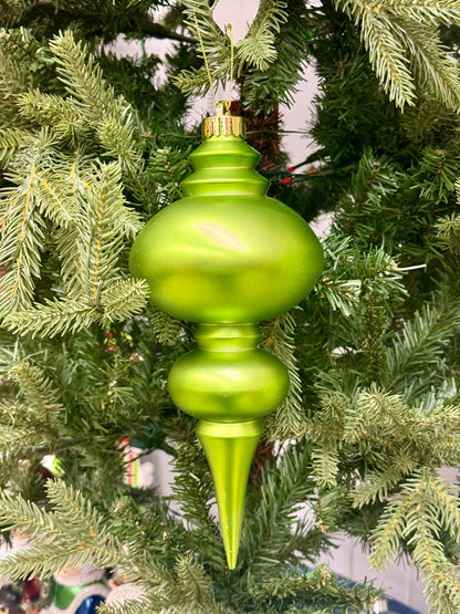 10 Inch Matte Spearmint Finial Ornament