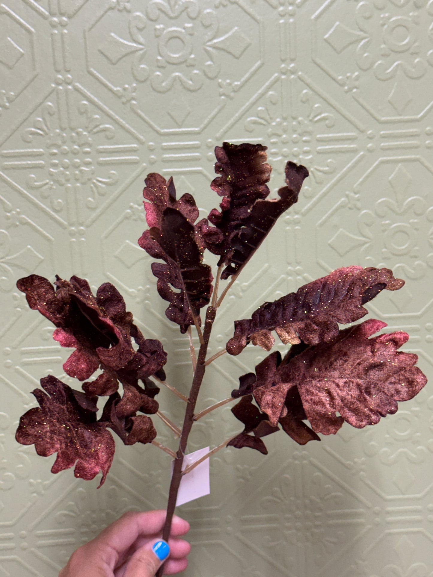 18 Inch Coffee Dusty Miller With Glitter Spray