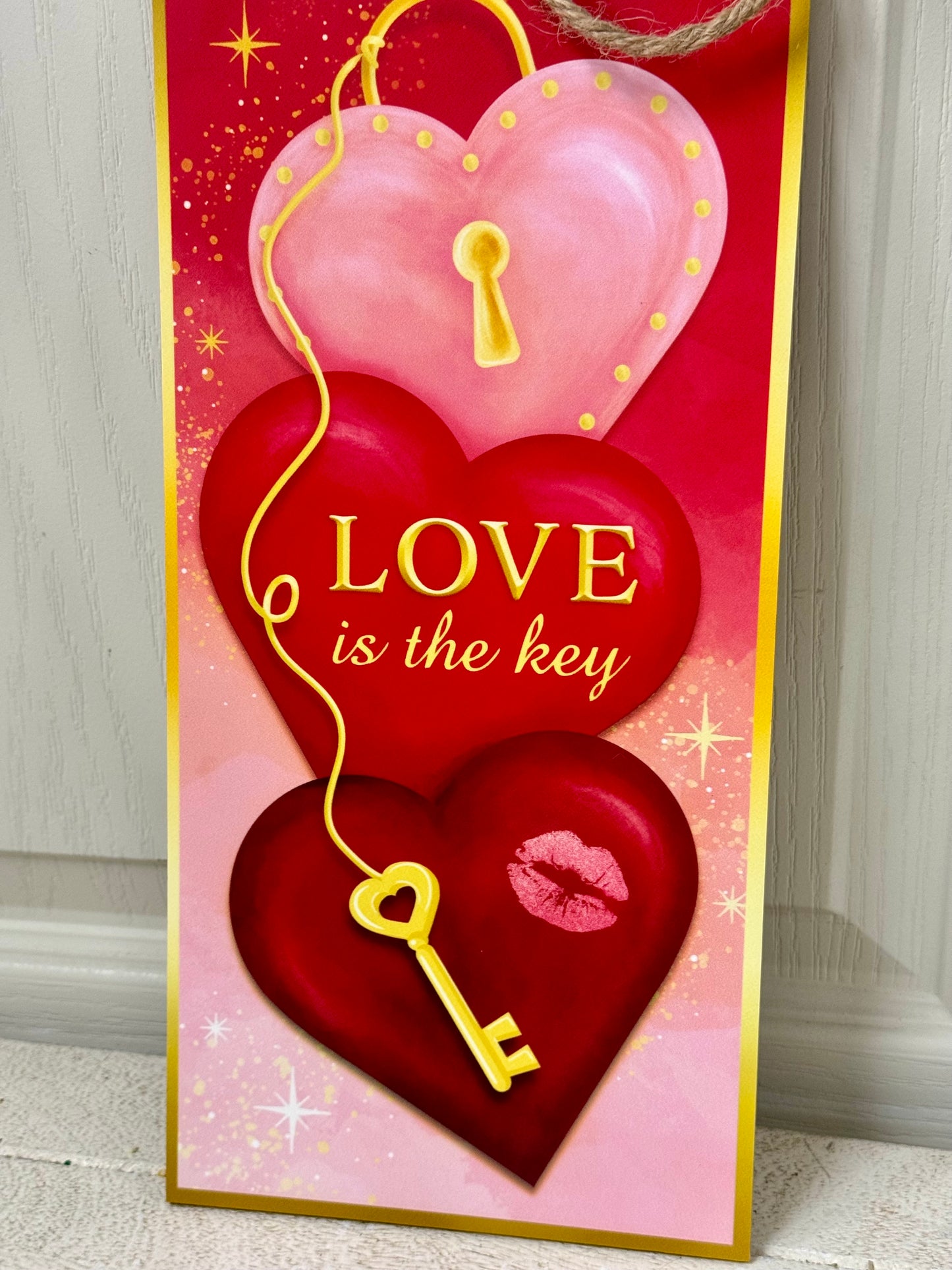 12.5 Inch Love Is The Key Wooden Sign