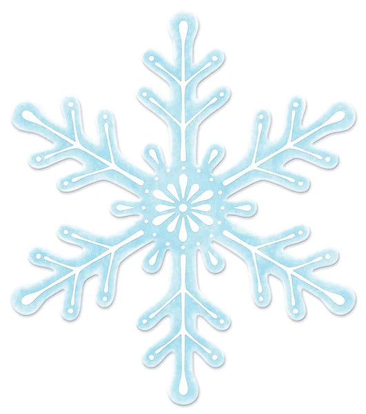 12 Inch Pale Blue And White Metal Embossed Snowflake Sign