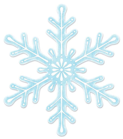 12 Inch Pale Blue And White Metal Embossed Snowflake Sign