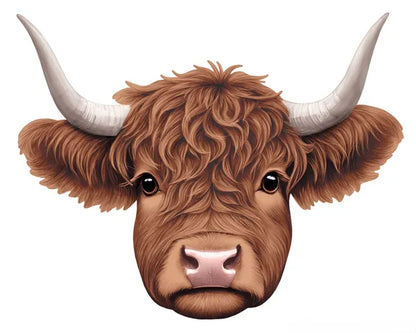 15.5 Inch Dark Brown Highland Cow Metal Sign