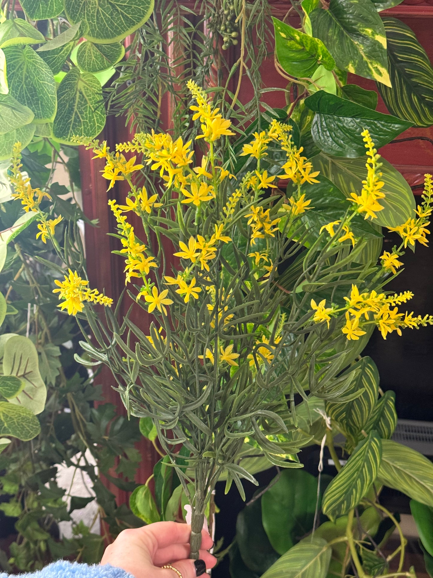 19 Inch Yellow And Green Spike Flower Bush