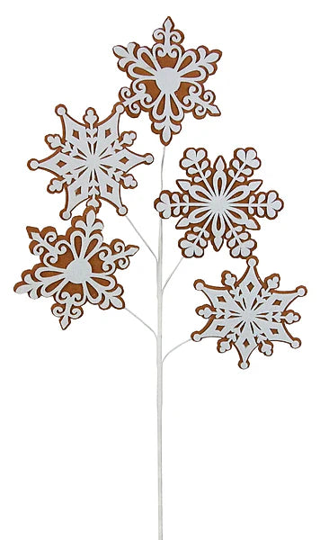 29 Inch Felt Gingerbread Snowflake Spray